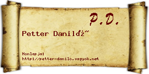 Petter Daniló névjegykártya